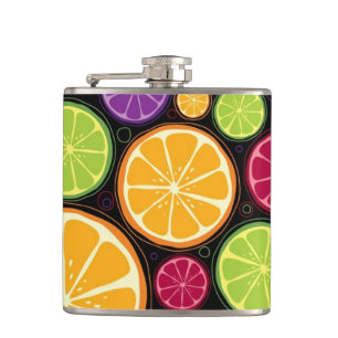 Orange Muster und Hintergrund Flachmann