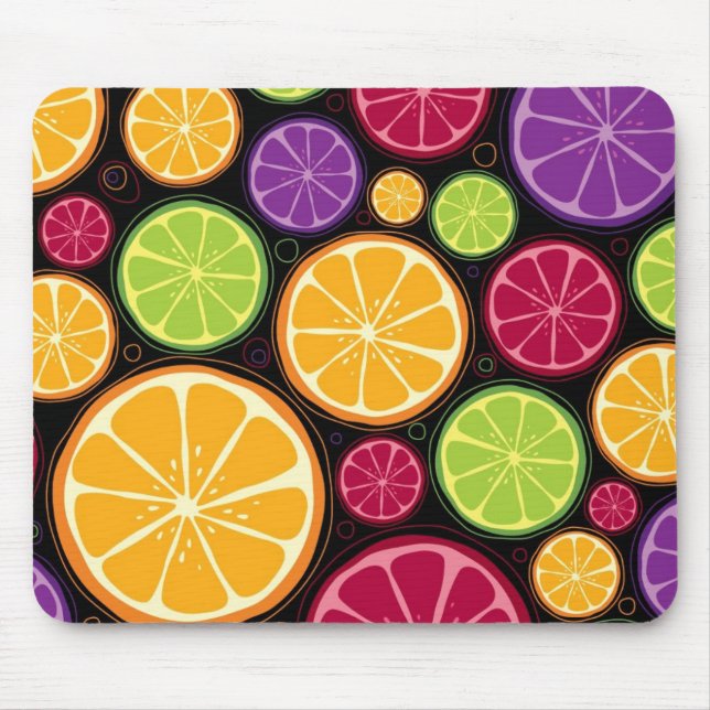 Orange Muster und Hintergrund Mousepad (Vorne)