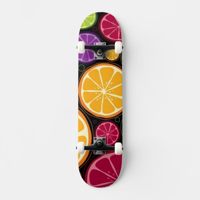 Orange Muster und Hintergrund Skateboard (Vorderseite)