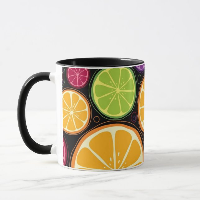 Orange Muster und Hintergrund Tasse (Links)