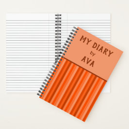 Orange My Diary by Me Striping Journal Notizbuch