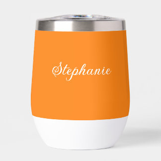 Orange Name Modern elegante Monogram Boho