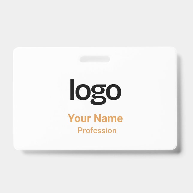 Orange Name Tags Abzeichen Ausweis (Vorderseite)