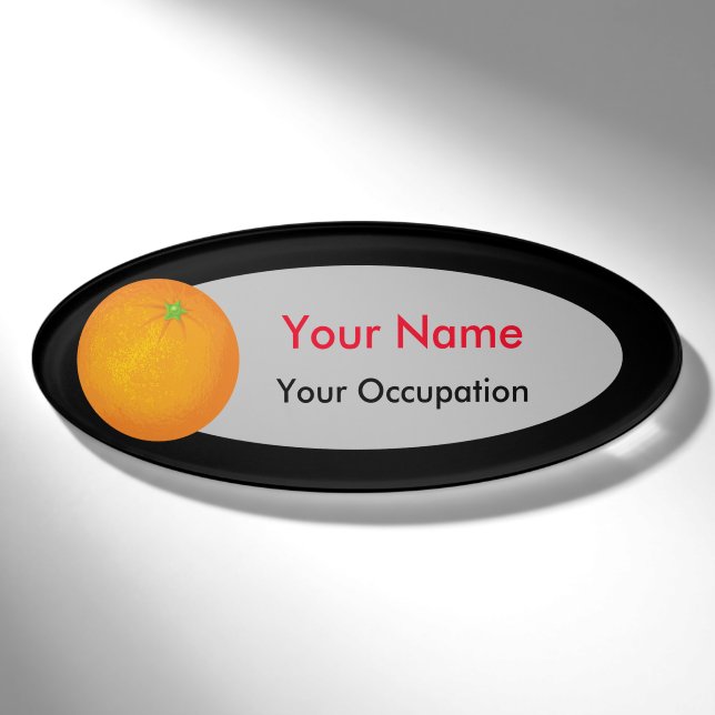 Orange Namenschild (Vorderseite)