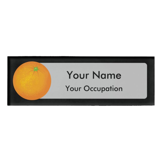 Orange Namenschild (Vorderseite)