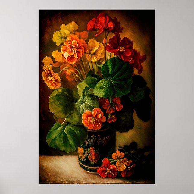 Orange Nasturtium Art Poster - zum Herunterladen (Vorne)