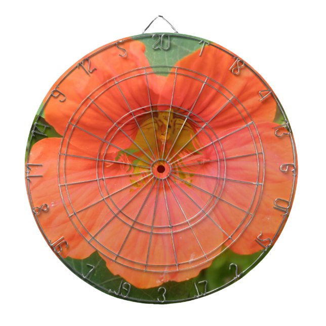 Orange Nasturtium Blume Dart Board Dartscheibe (vorne)