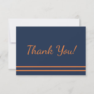 Orange Navy Blue Striping Vielen Dank Dankeskarte