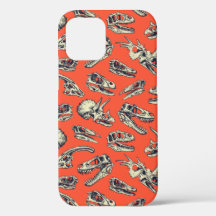 Orange & Navy Dinosaurier Skulls