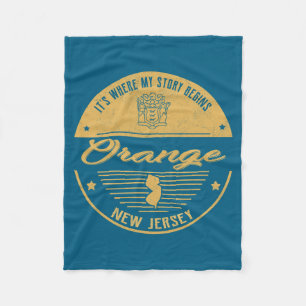 Orange New Jersey Dort beginnt meine Geschichte Fleecedecke
