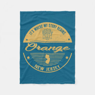 Orange New Jersey Dort beginnt meine Geschichte Fleecedecke