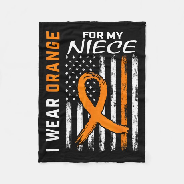 Orange Niece Multiple Sklerose Frau Flag Geschenke Fleecedecke (Vorderseite)