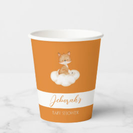 Orange Niedlich Fox Baby Duschpapierkissen Pappbecher
