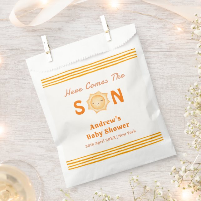 Orange Niedlich kommt hier die Son Baby Dusche Geschenktütchen (Ausgeschnitten)