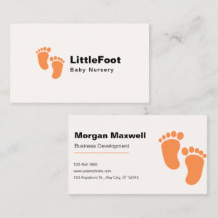 Orange Niedliches und Minimalistisches Baby-Kinder Visitenkarte