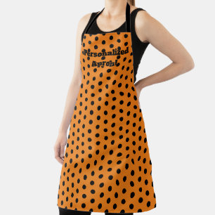 Orange noir Polkadot Halloween couleurs tablier
