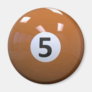 Orange Nr. 5- Billard-Pool-Ball Magnet