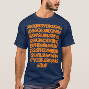 Orange Numbers Buchstaben Funky T - Shirt