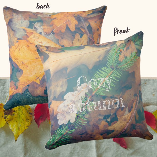 Orange oak leaves under the water  kissen (Von Creator hochgeladen)