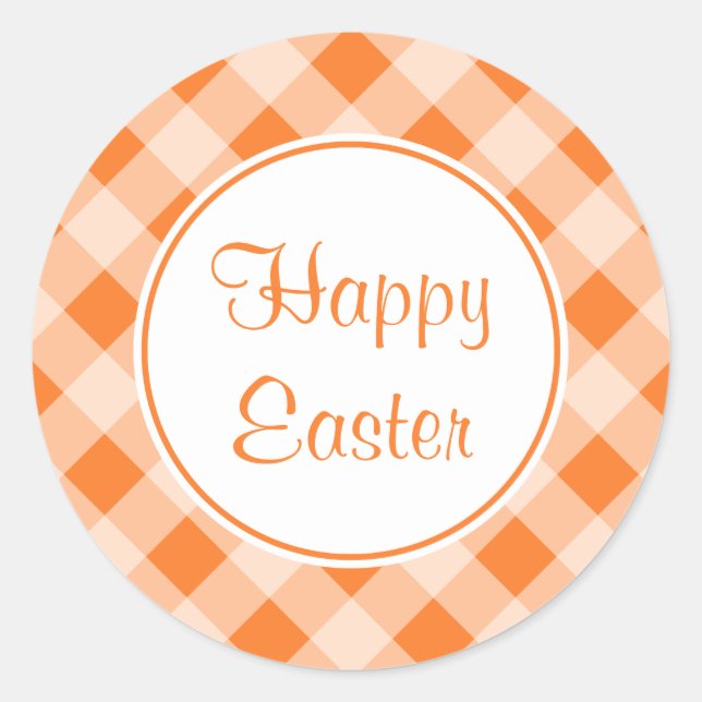Orange Oaster Gingham Stickers (Vorderseite)