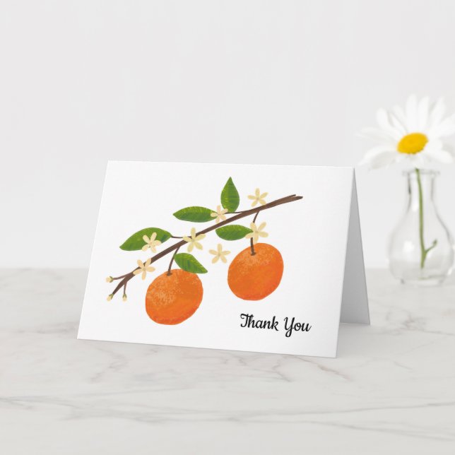 Orange Obstbaumblüten Danke Karte (Kleine Pflanze)