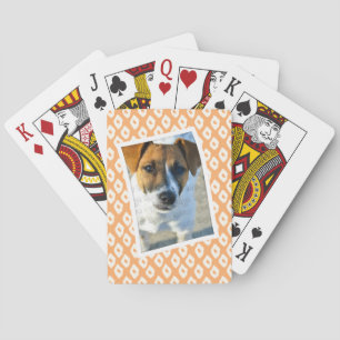 Orange Ocelot-Muster - benutzerdefinierter Foto-Ra Spielkarten