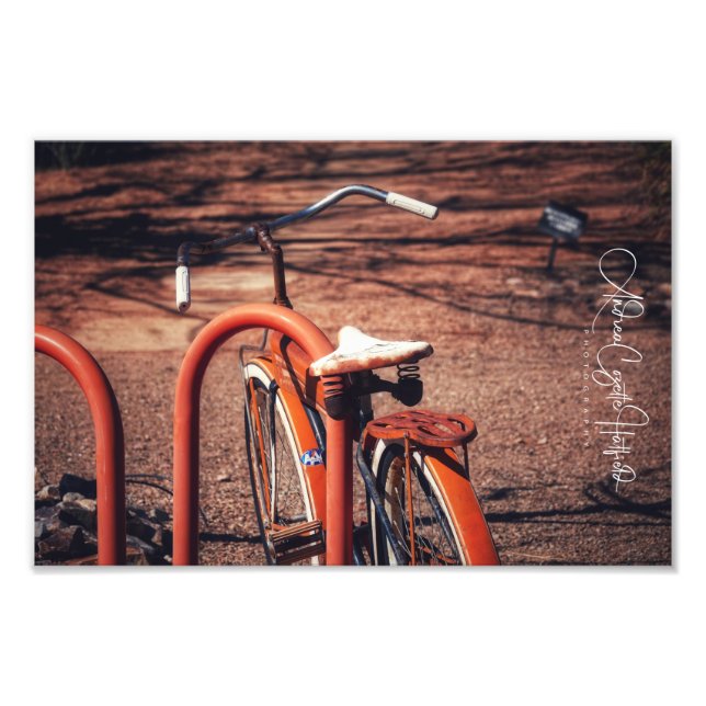 Orange Old Bike Fotodruck (Vorne)