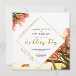 Orange Oleander auf der Hochzeit der Beach Floral Einladung