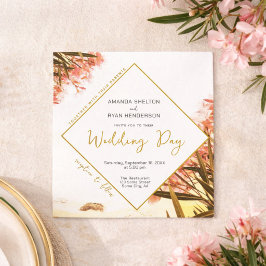 Orange Oleander auf der Hochzeit der Beach Floral Einladung