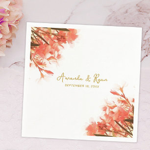Orange Oleander Blume Floral Beach Wedding Serviette
