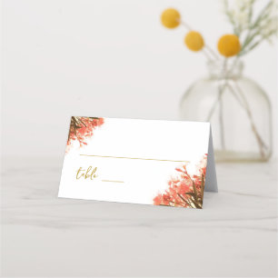 Orange Oleander Blume Wedding Platzkarte