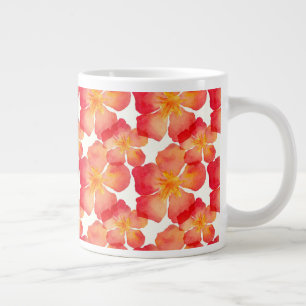 Orange Oleander Floral Muster Jumbo-Tasse