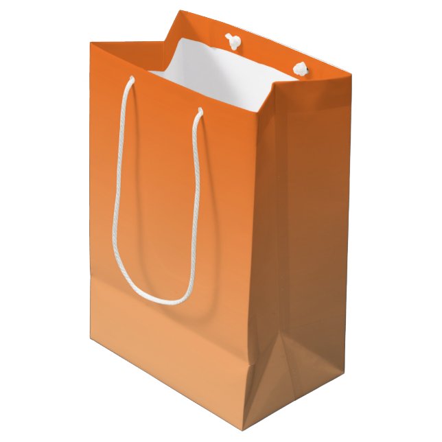 Orange Ombre Mittlere Geschenktüte (Vorderseite Schrägansicht)
