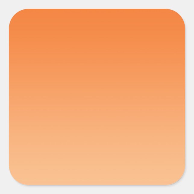 Orange Ombre Quadratischer Aufkleber (Vorderseite)