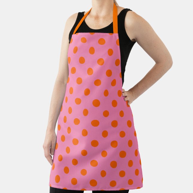 Orange on Pink Polka Dots Design Schürze (Von Creator hochgeladen)