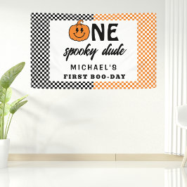 Orange One Spooky Typ Halloween 1. Geburtstag Banner