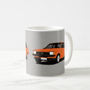 Orange Opel Kadett C Coupé - zwei Bilder Kaffeetasse