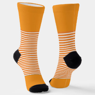 Orange + orange horizontale Streifen Socken