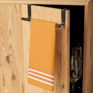 Orange + Orange Streifen Saum Küchen Geschirrtuch