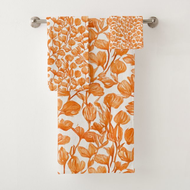 orange orchid floral pattern (En situation)
