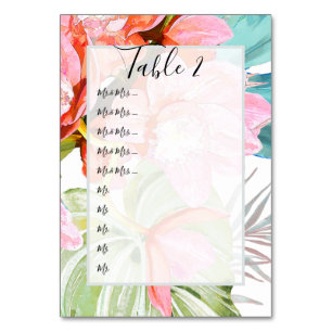 Orange Orchid+Palm Table No. Button to board Tischnummer