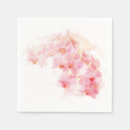 Orange Orchid Watercolor Blume Blumenzehen Serviette