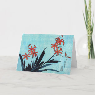 Orange Orchideen, Hokusai Karte