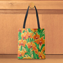 Orange Orchids Tote Bag Tasche