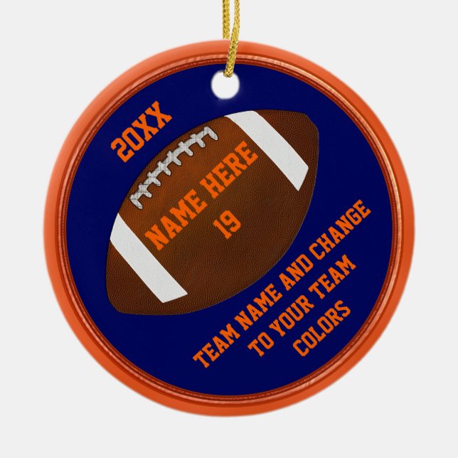 Orange, ornements du football de bleu marine (Devant)