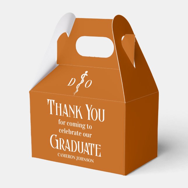Orange Osteopathic Medical School Graduate Party Geschenkschachtel (Vorderseite)