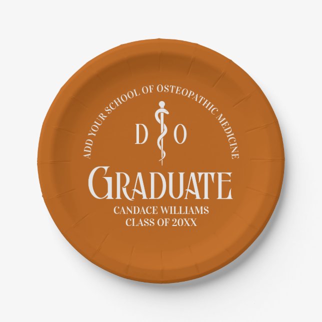 Orange Osteopathic Medical School Graduation Party Pappteller (Vorderseite)