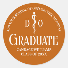 Orange Osteopathic Medical School Graduation Party Runder Aufkleber