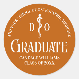 Orange Osteopathic Medical School Graduation Party Runder Aufkleber