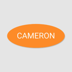 Orange Oval Name Tag Abzeichen Button oder Magnesi